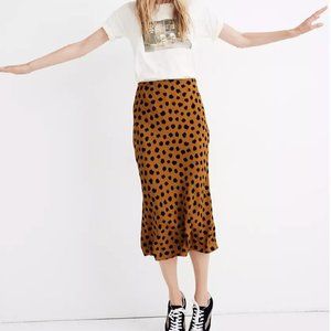 Madewell Midi Slip Skirt in Painted Spots size 2